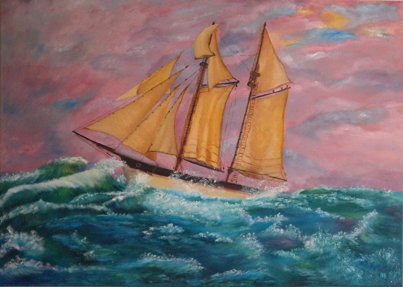 un bateau dans la tempête